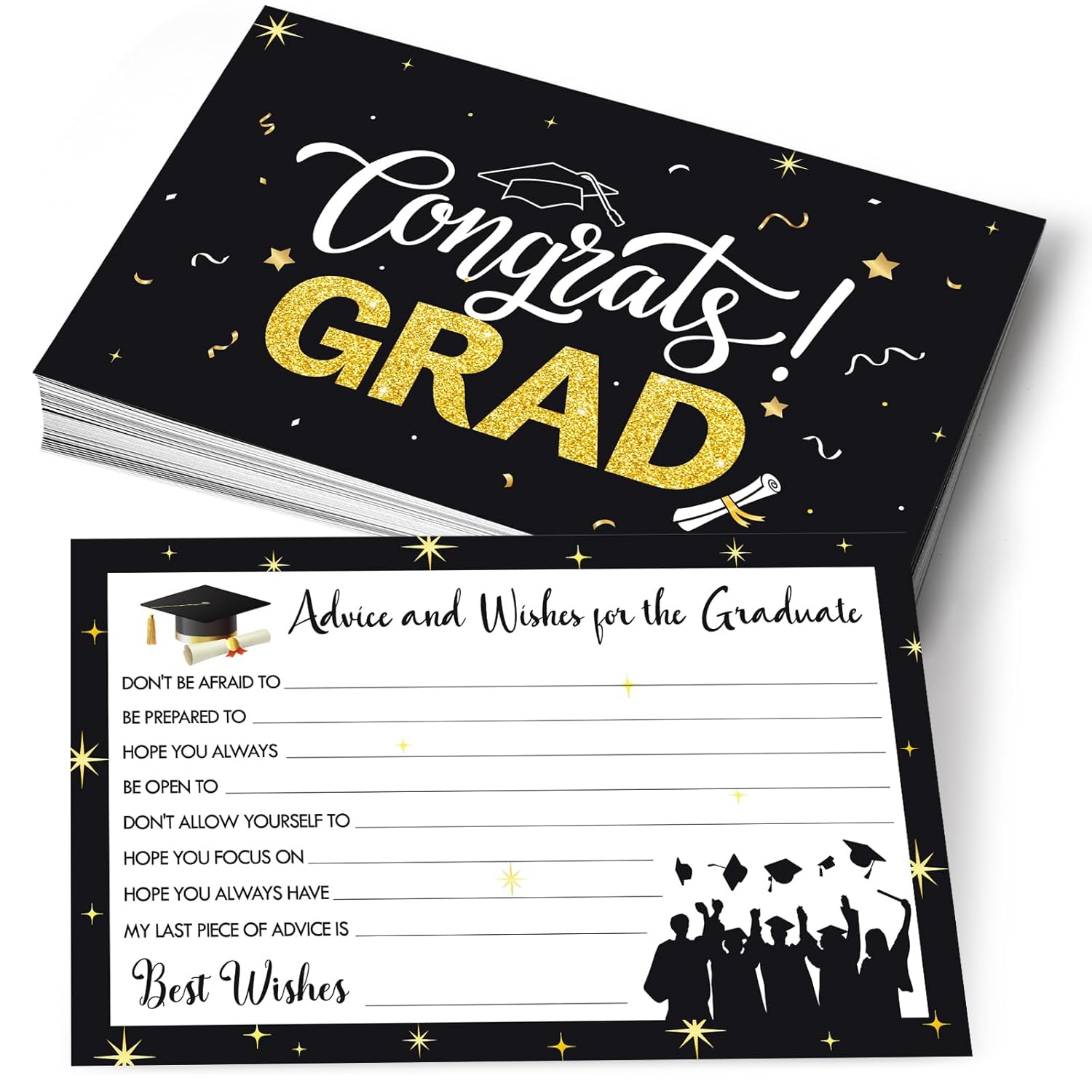 50Pack Graduation Advice Cards, Advice For The Graduate, Graduation Party Games Ideas Activities Supplies Graduate Decorations Favor Grad Celebration Party Supplies For High School/College/Senior School