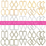 60Pcs Hollow Frame Pendants - Resin Craft Bezels Jewelry Molds For Necklaces And Earrings Making Supplies