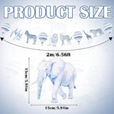 2 Pack Blue Toile De Jouy Safari Garland 6.56 Ft Jungle Party Banner Blue Chinoiserie Baby Shower Hanging Decor Animal Paper Party Supply For Birthday Wedding Christmas Bachelorette Decor