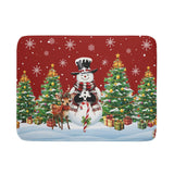Christmas Snowman Dish Drying Mat For Kitchen Counter,Christmas Tree Winter Snowflake Red Drying Mat 18 X 24 Inch With High Absorbent Reversible Microfiber Dish Drying Pad Drainer Mat For Coffee Bar