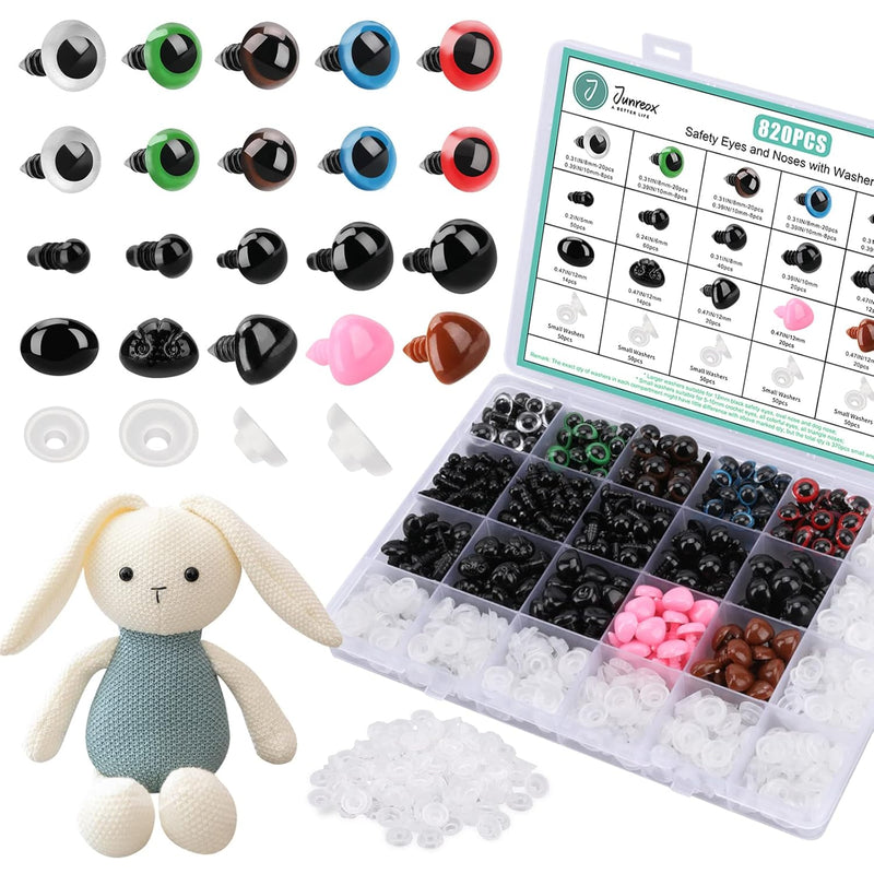 820Pcs Safety Eyes For Amigurumi- Premium Safety Eyes And Noses For Crochet An