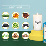 Scented Candles For Home (Game Day) - 13.75 Oz Long-Lasting Soy Wax Blend Jar Candle Gifts For Women & Men, 60-80 Hours Burn Time - Notes Of White Amber, Tonka Bean & Smoked Birch