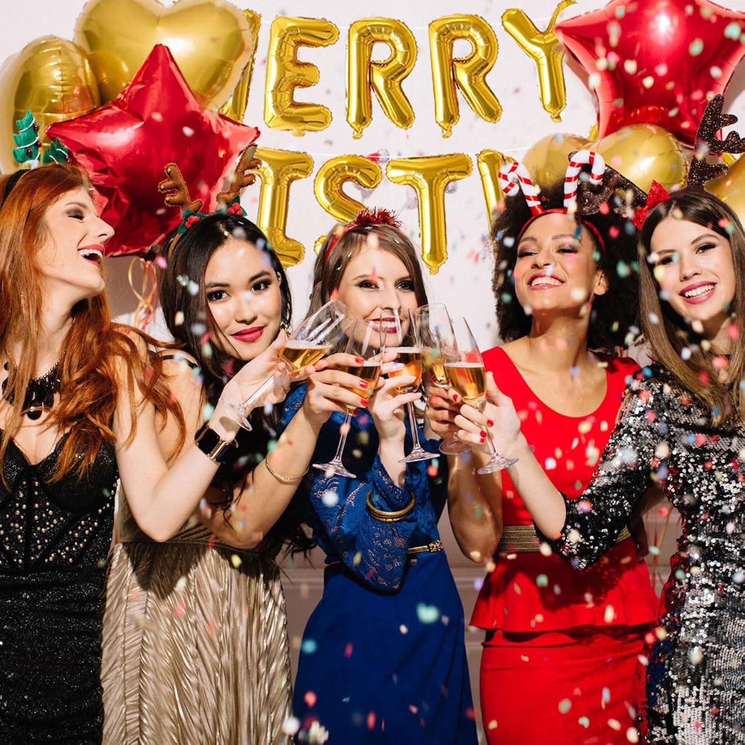 Merry Christmas Balloons Banner, 16 Inch Gold Merry Christmas Balloon Banner Sign, Christmas Foil Balloons Banner For Christmas Party Decorations, Christmas Theme Birthday Party Decorations