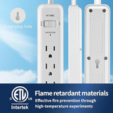 Surge Protector Power Strip 6 Ft Extension Cord for Kitchen Office White