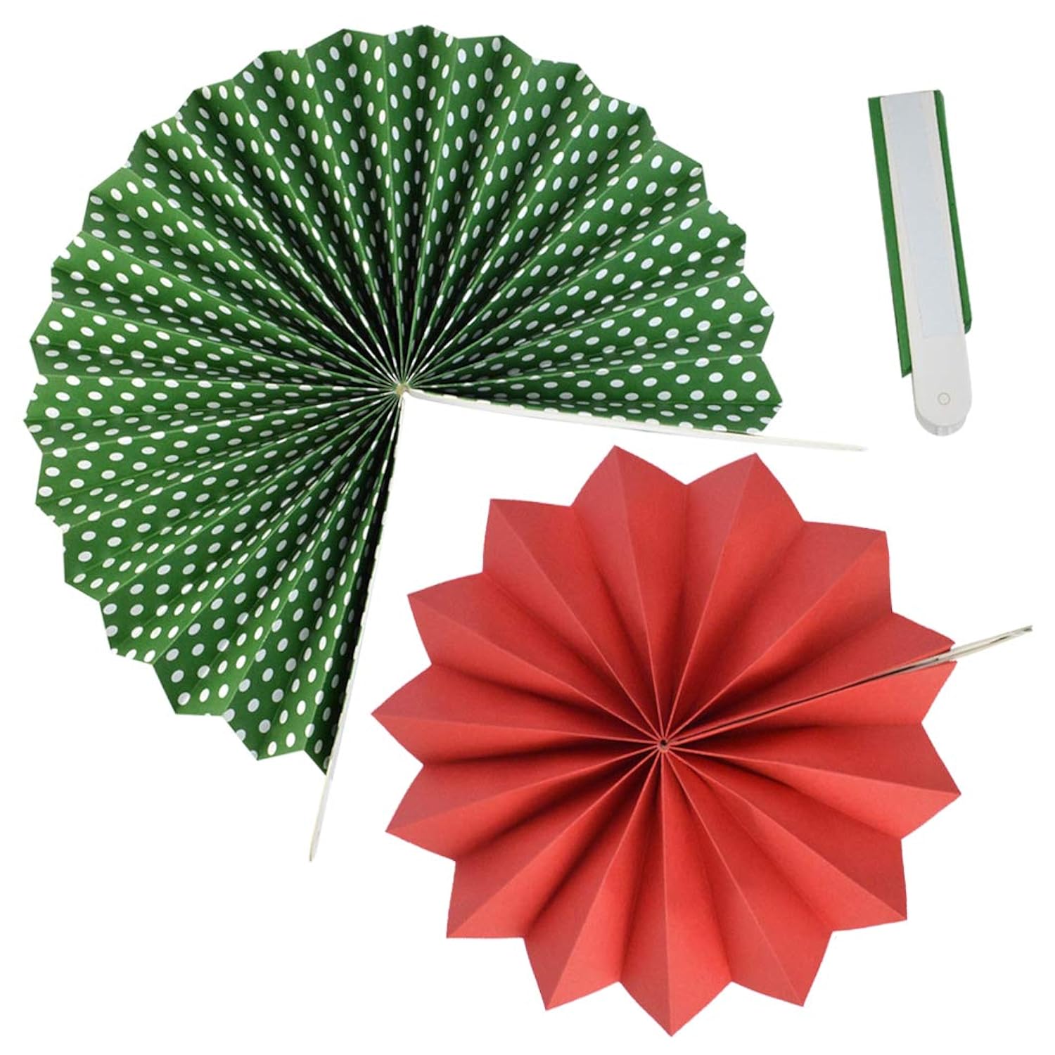 18Pc Party Red And Green Paper Fans Merry Christmas Hanging Paper Fans Decorations, Round Folding Party Bulk For Christmas Decorations Winter Holiday Wedding Birthday