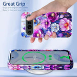 Pixel 9/9 Pro Case, Heavy Duty, Shockproof, 3-in-1 Hybrid, Slim, Floral Design