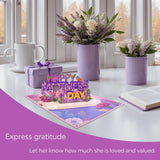 Mother’S Day 3D Pop Up Card, Happy Mother’S Day Card With Floral Garden Flowers Tulips Roses Daisy Bird, Elegant Greeting Card For Mom Stepmother Wife Grandma Sister Aunt Includes Envelope Blank Note Card
