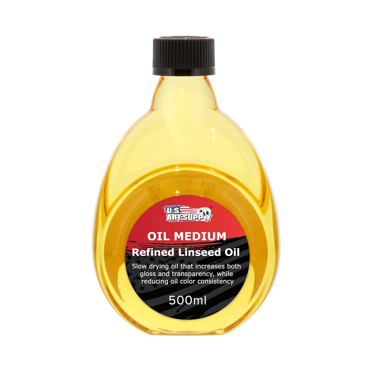 Refined Linseed Oil, 500Ml (16.9 Oz) Fluid Medium - Linseed Oil For Wood, Painting Mediums & Wood Finishing