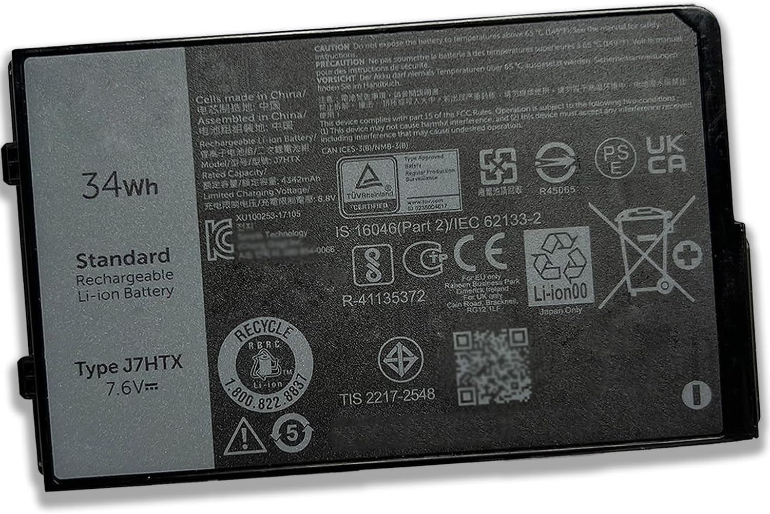 J7HTX 7XNTR 7.6V 34Wh Replacement Laptop Battery for Dell Latitude Rugged Extreme Tablet