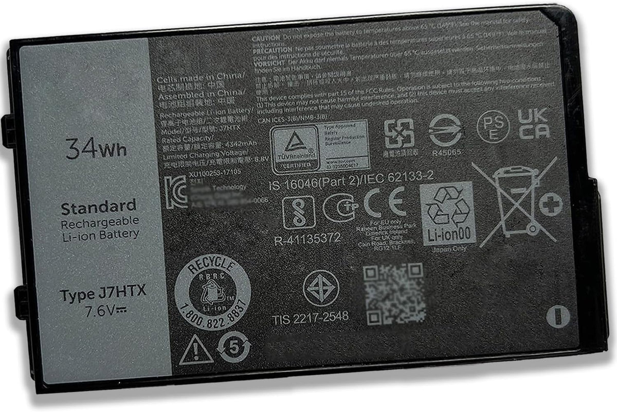 J7HTX 7XNTR 7.6V 34Wh Replacement Laptop Battery for Dell Latitude Rugged Extreme Tablet