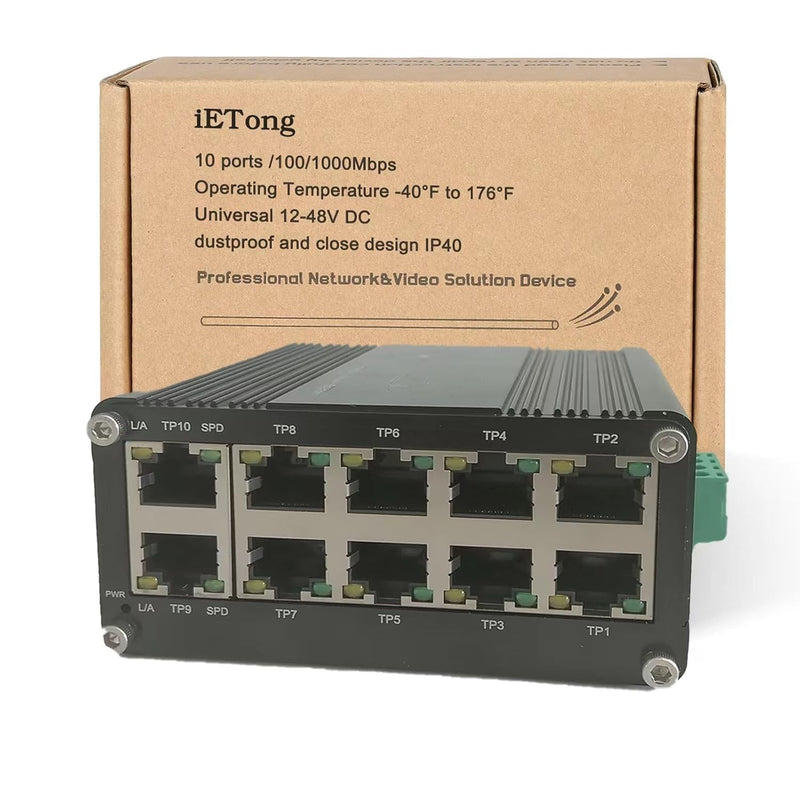 Industrial 10 Ports Gigabit Switch 10/100/1000Mbps Rj45 802.3Az Ethernet Switc