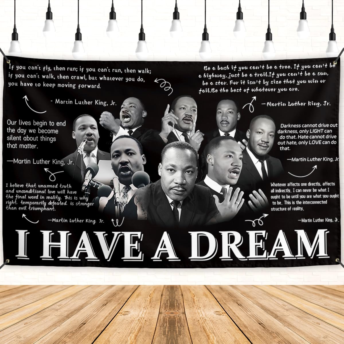 Martin Luther King Backdrop 71×43 Inch African American MLK Day Party Decor