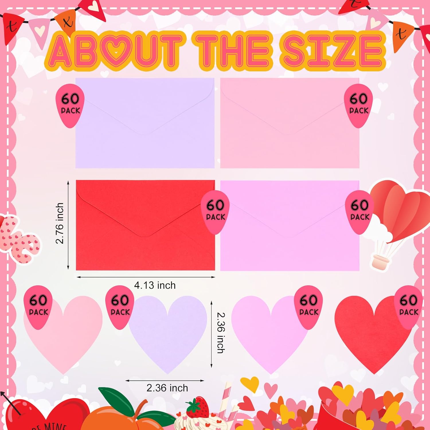 240 Pack Valentine'S Day Cards With Envelopes Bulk Heart Shaped Greetings Blank Cards With Envelopes 4.13 X 2.76 Inch For Happy Valentine'S Day Anniversary(Mixed)