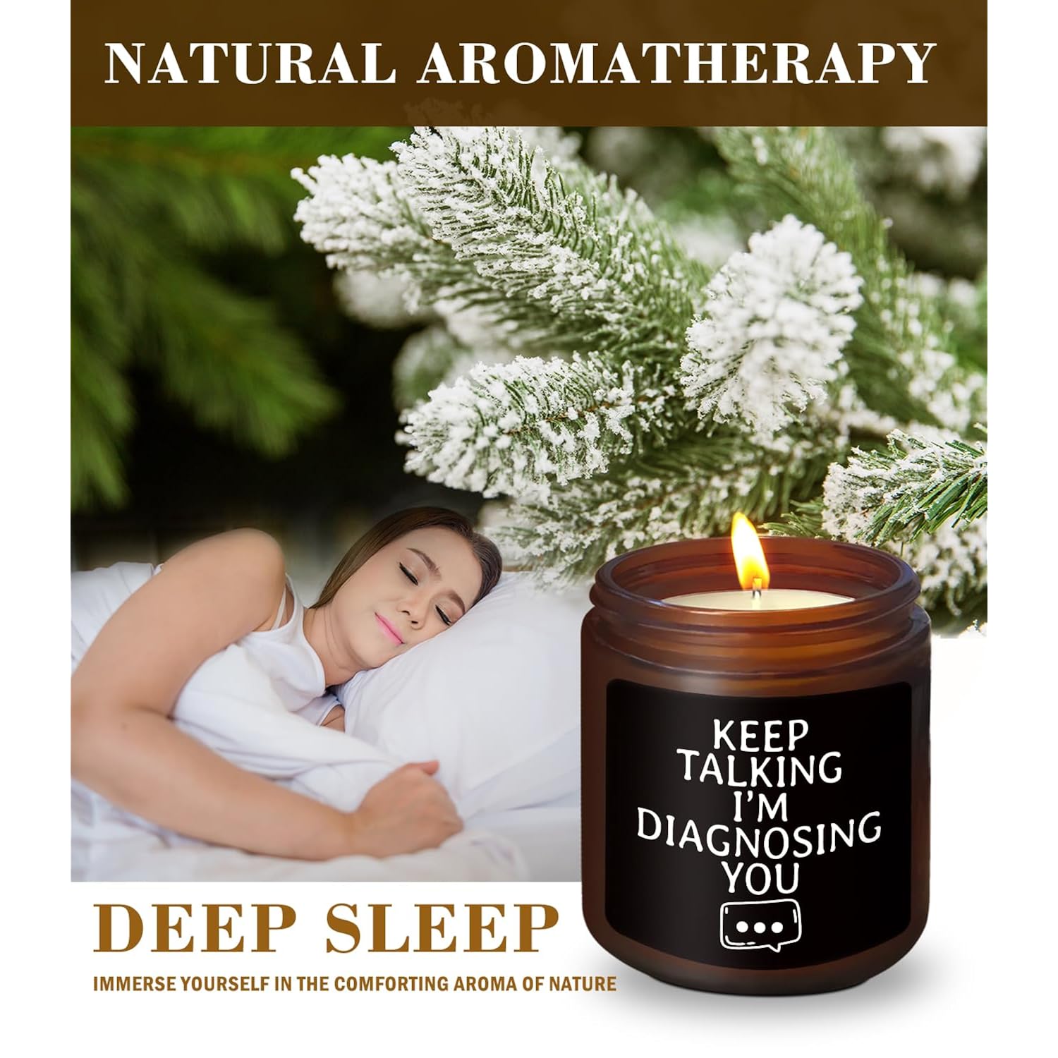 Psychology Candle Gifts,Keep Talking I'M Diagnosing You,Therapist Gifts Mental Health Gifts,Cedar Fragrance Scented Candles,8 Oz