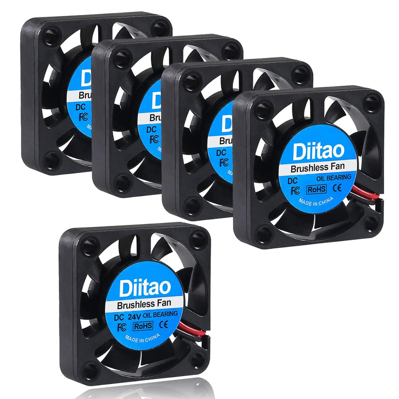 5Pack Dc 24V 40 X 10Mm Brushless Cooling Fan,0.06A 6800 Rpm Quiet Cooling Fan