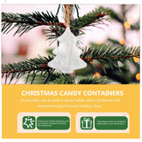 6 Pcs Christmas Tree Shaped Candy Boxes Cute Clear Plastic Containers Fillable Candy Jar For Weddings Birthdays Xmas Party Favors
