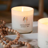 DEMDACO 1008100094 Guardian Angel Watch Over Me 4 x 3.5 Inch Soy Wax Blend Boxed Candle in Glass Holder White Oak & Cashmere