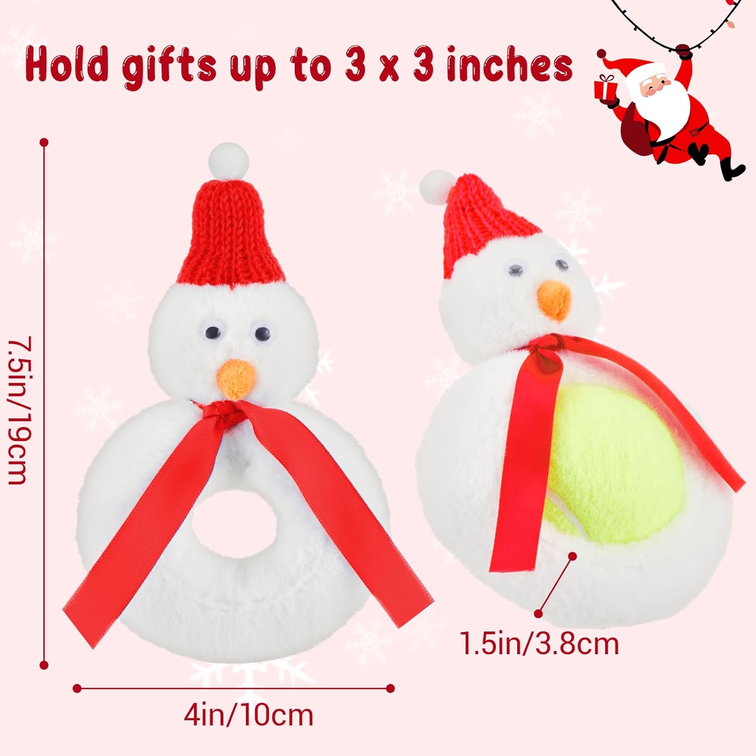 4 Pcs Snowman Plush Gift Decor For Christmas Stocking Stuffer Chocolate Cover And Candies Cover For Christmas Box Fillers