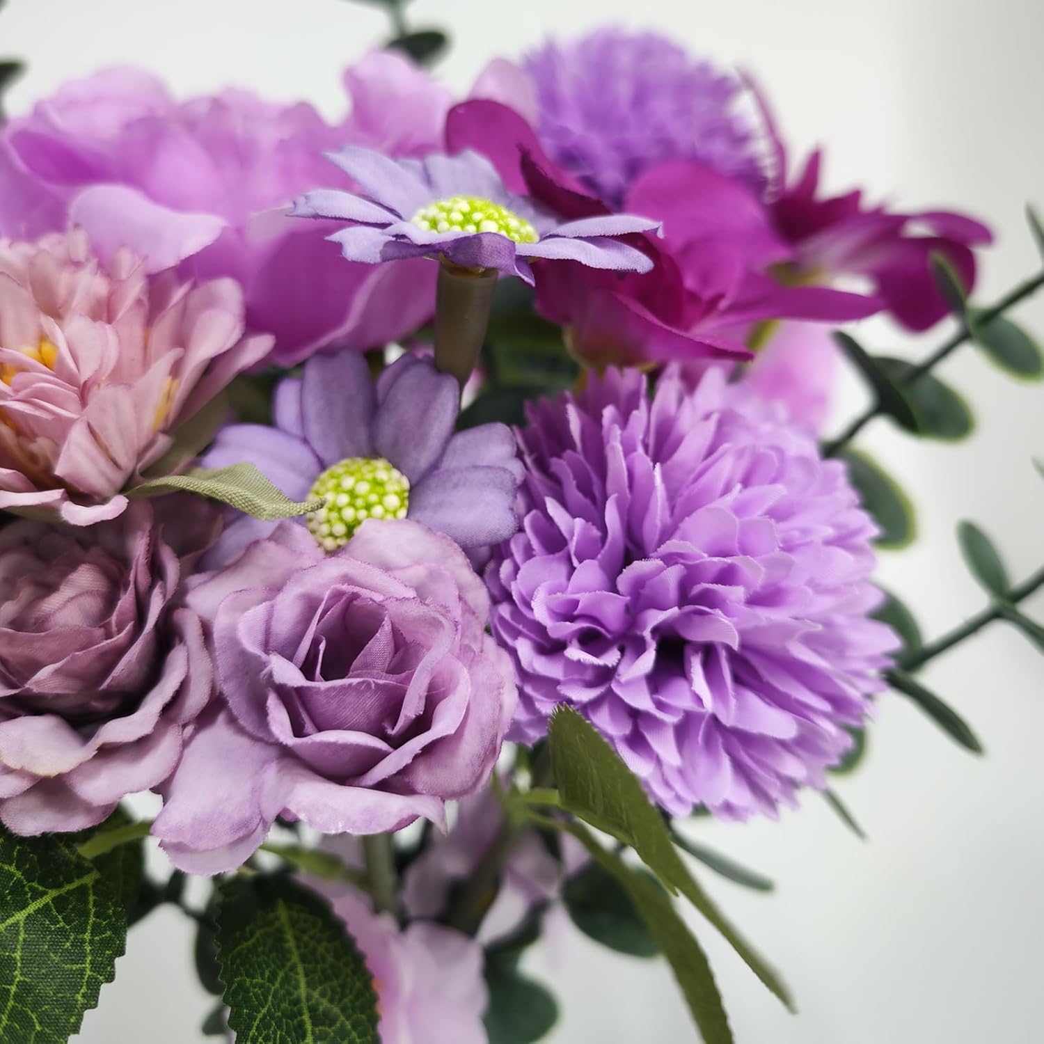 Artificial Flowers Combo Purple Silk Fake Flowers Set For Decoration, Project Crafts, Centerpieces, Wedding