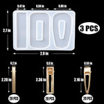 63Pcs Resin Molds Diy Hair Clip Jewelry Casting Mold,Resin Hair Clips Mold For Hair Pin Making, Hair Pin Silicone Resin Molds For Epoxy Resin Crafts