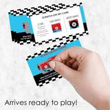 Big Dot of Happiness Let's Go Racing - Racecar - Baby Shower or Race Car Birthday Party Game Scratch Off Cards - 22 Count
