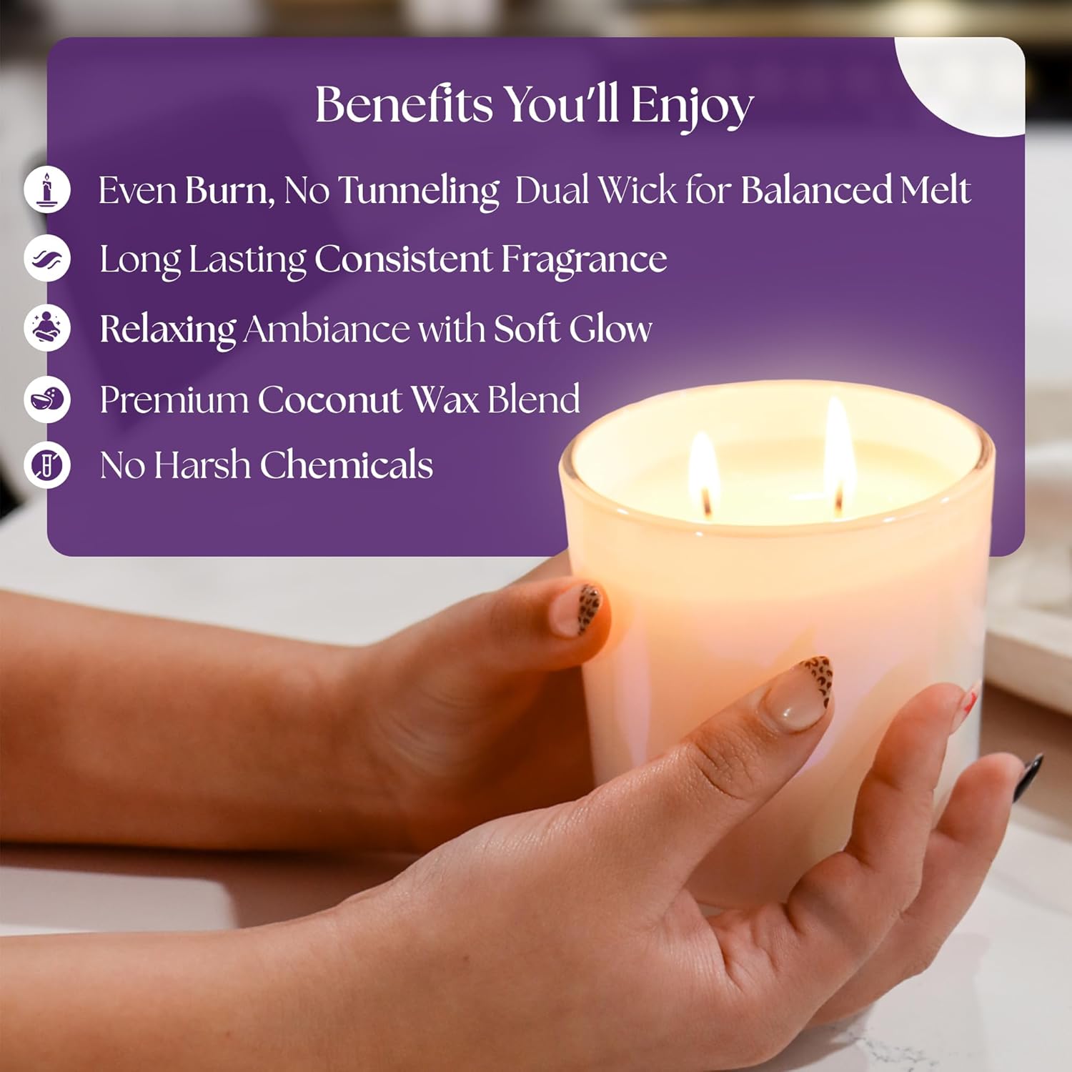 2-Wick Scented Candle, Long-Lasting Jar Candle For Home, Relaxing & Clean Burn, Coconut Wax Scented Candles, Gift Set For Women, Birthdays, Holidays – Thyme For Tea 11 Oz
