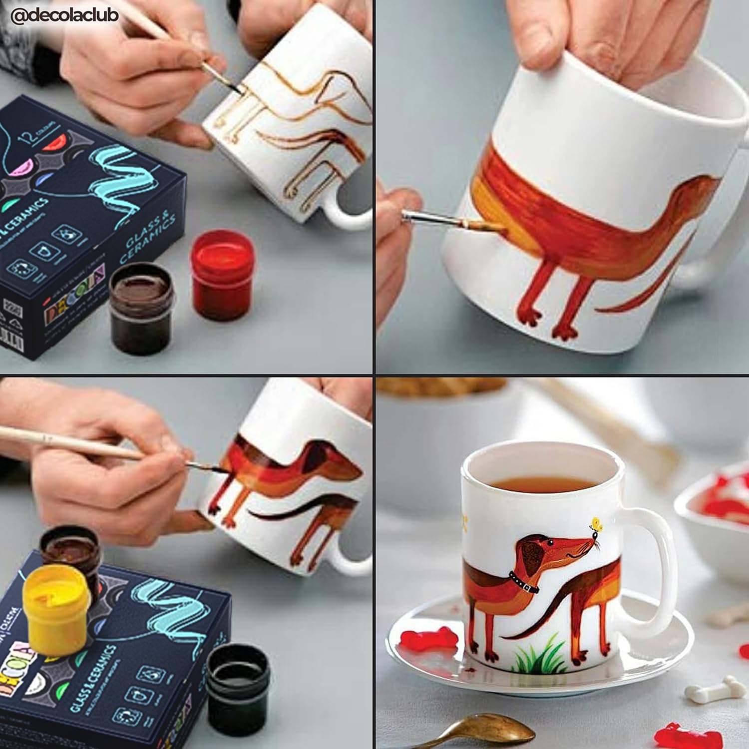 Porcelain And Ceramic Paint Set – 12 High-Pigment, Opaque, Lightfast Colors (20Ml) – Works On Dark & Light Surfaces – Diy & Professional Use By Nevskaya Palitra