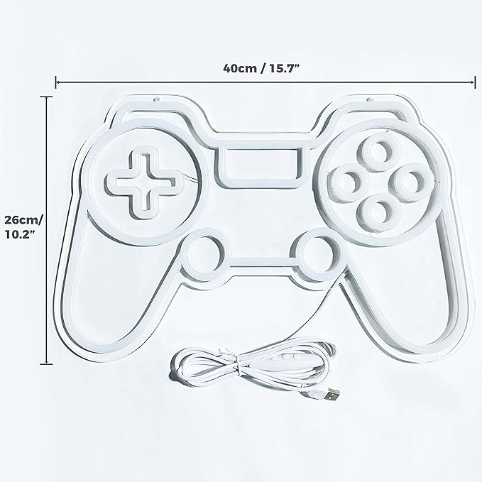 Game Controller Neon Sign LED Gaming Wall Light for Teen Boys Bedroom Game Room Decor