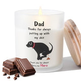 Gift To Dad Funny Scented Candle - Funny Birthday Gift For Dog Dads, Christmas - 10Oz Soy Wax In Rustic Jar With Wood Lid