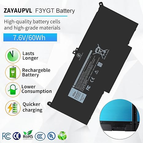 F3YGT 60Wh Replacement Laptop Battery for Dell Latitude 7480 and 7490