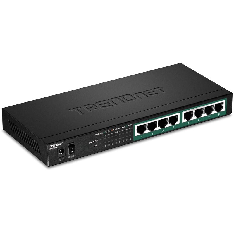 TRENDnet 8-Port Gigabit PoE+ Switch, 120W PoE Power Budget, 16Gbps Switching C