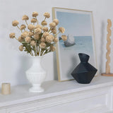 Artificial Flowers Faux Mums 6Pcs, Long Stem Faux Flowers For Vase, Artificial Chrysanthemums Kiku Flower Floral Stems For Home Decor, Baby Shower, Beige