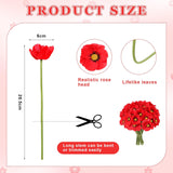 42 Pcs Artificial Poppy Flowers Bulk Veterans Day Pu Silk Poppy Flowers 11 Inch Poppy Anemone Stems Artificial Flowers For Table Centerpiece Home Veterans Bouquet Decor (Red, Yellow)