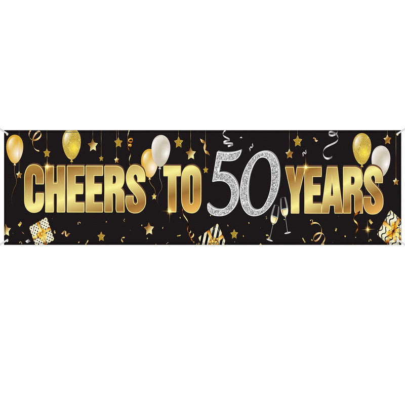 Happy Birthday Banner Sign Gold Glitter Party Decoration Supplies Anni