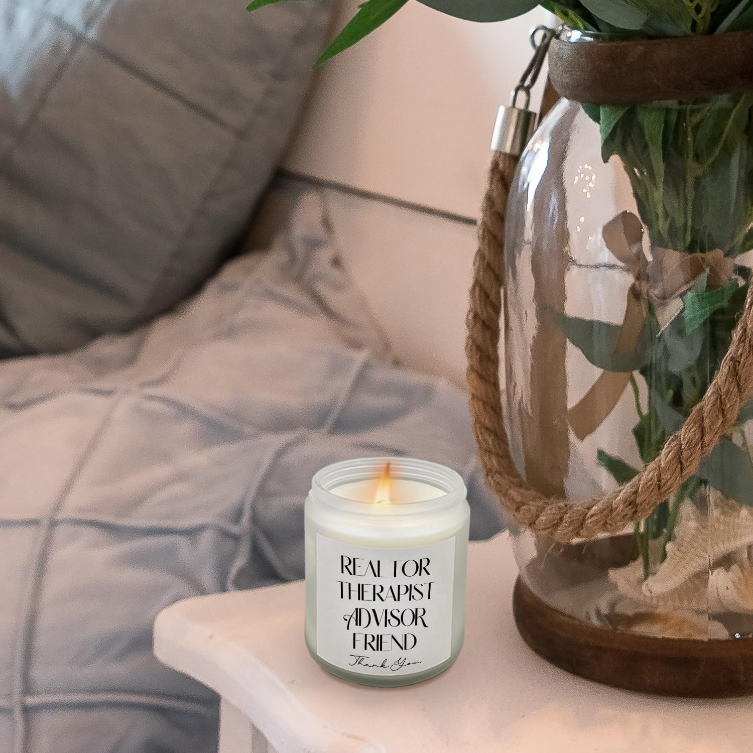Realtor Gifts Scented Candles - Thank You Candle, Thank You Gift For Realtor Lavender Candle 8Oz, For Women, Closing Gifts For Realtor, For Real Estate Agents