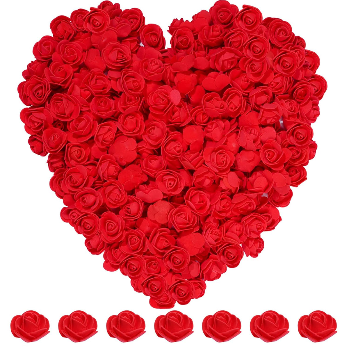 200Pcs Mini Artificial Rose Artificial Fake Rose Head Foam Artificial Rose For Diy Crafts Wedding Party Valentine'S Day Festival Home Decoration (Red, 200)
