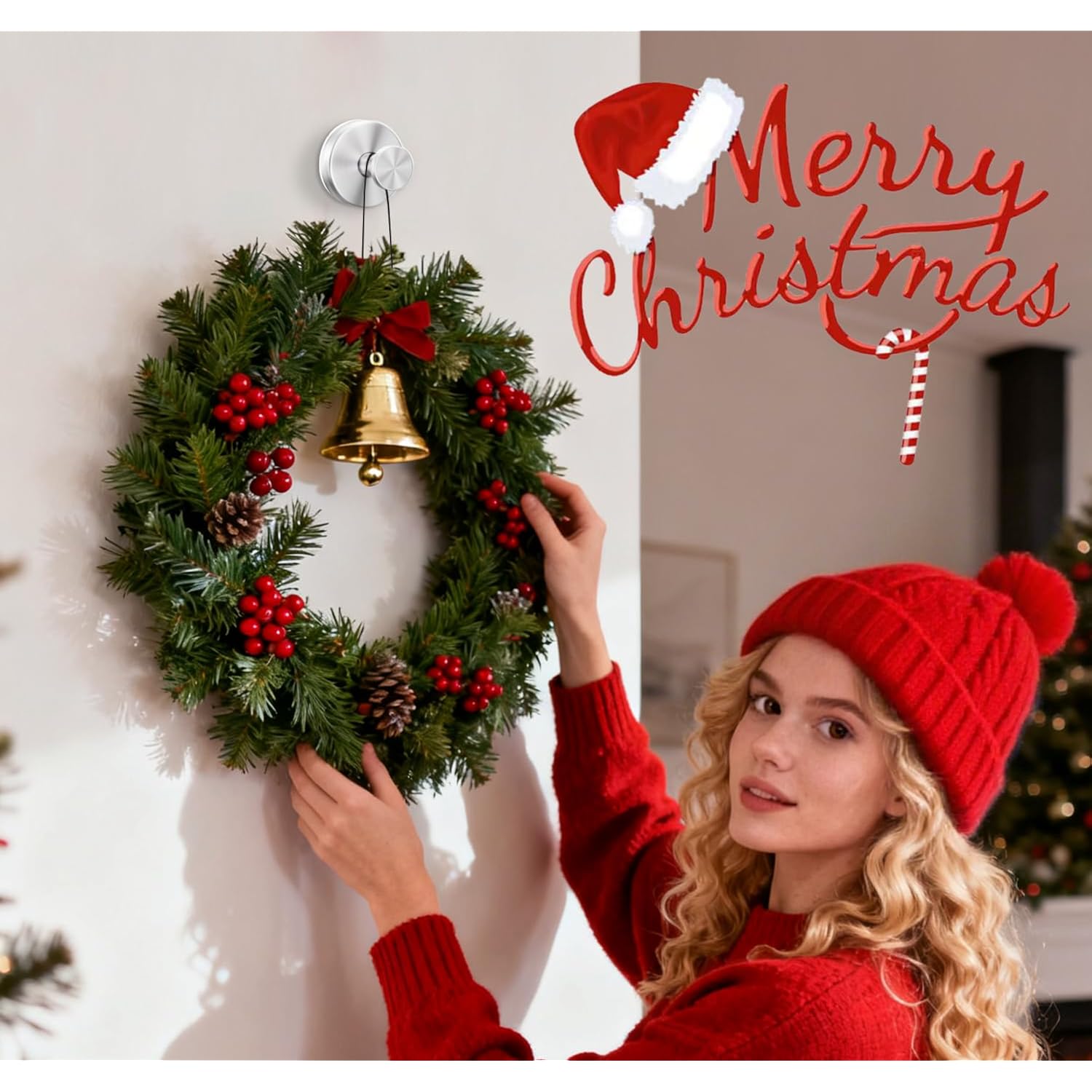 Suction Cup Hooks For Shower,Removable Suction Hooks For Bathroom Shower Wall,Glass Windows,Doors Hanging Towels,Suction Cup Wreath Hanger Holder For Christmas-Chrome(2 Pack)