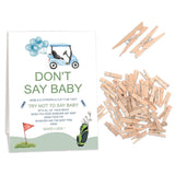 Golf Baby Shower, Don'T Say Baby Game For Baby Shower (One Sign With 50 Mini Clothespins), Golfing Theme Baby Shower Decorations, Gender Reveal Game-Dsbb15