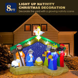 8 Ft Christmas Inflatables Nativity Scene Outdoor Decorations, Christmas Blow Up Yard Decorations Nativity Sets For Gard