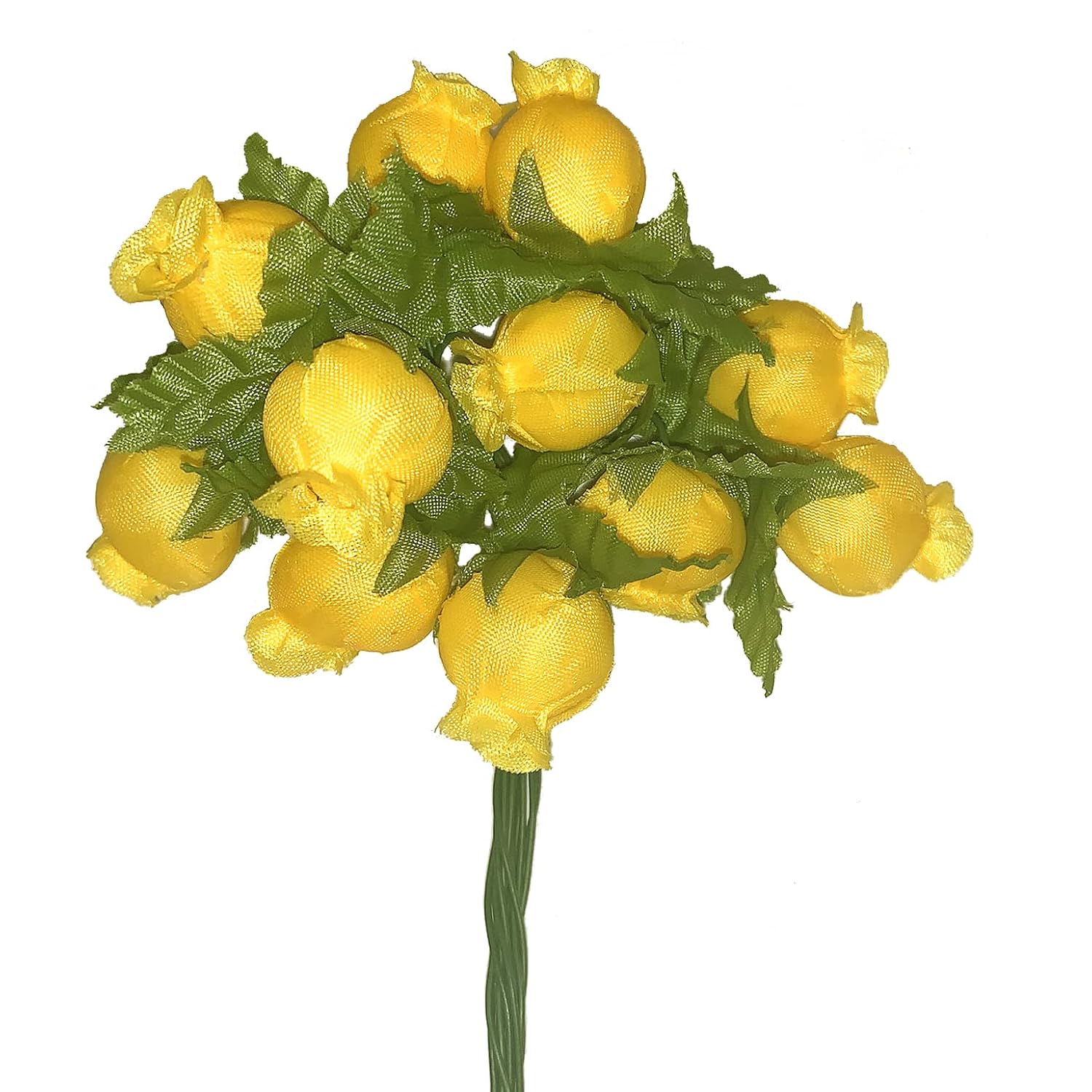 Daffodil Yellow Artificial Silk Flower Roses - 12 Mini Bouquets Of 12 Rosebuds, 144 Rosebuds Total, Wedding, Reception, Easter, Wreath