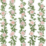 5Pcs 32.5Ft Pink Flower Garland Fake Rose Vines For Tea Party Mother'S Day Decorations Faux Artificial Floral Garland Hanging Rose Ivy For Baby Shower Wedding Arch Ceremony Outdoor Wall Decor