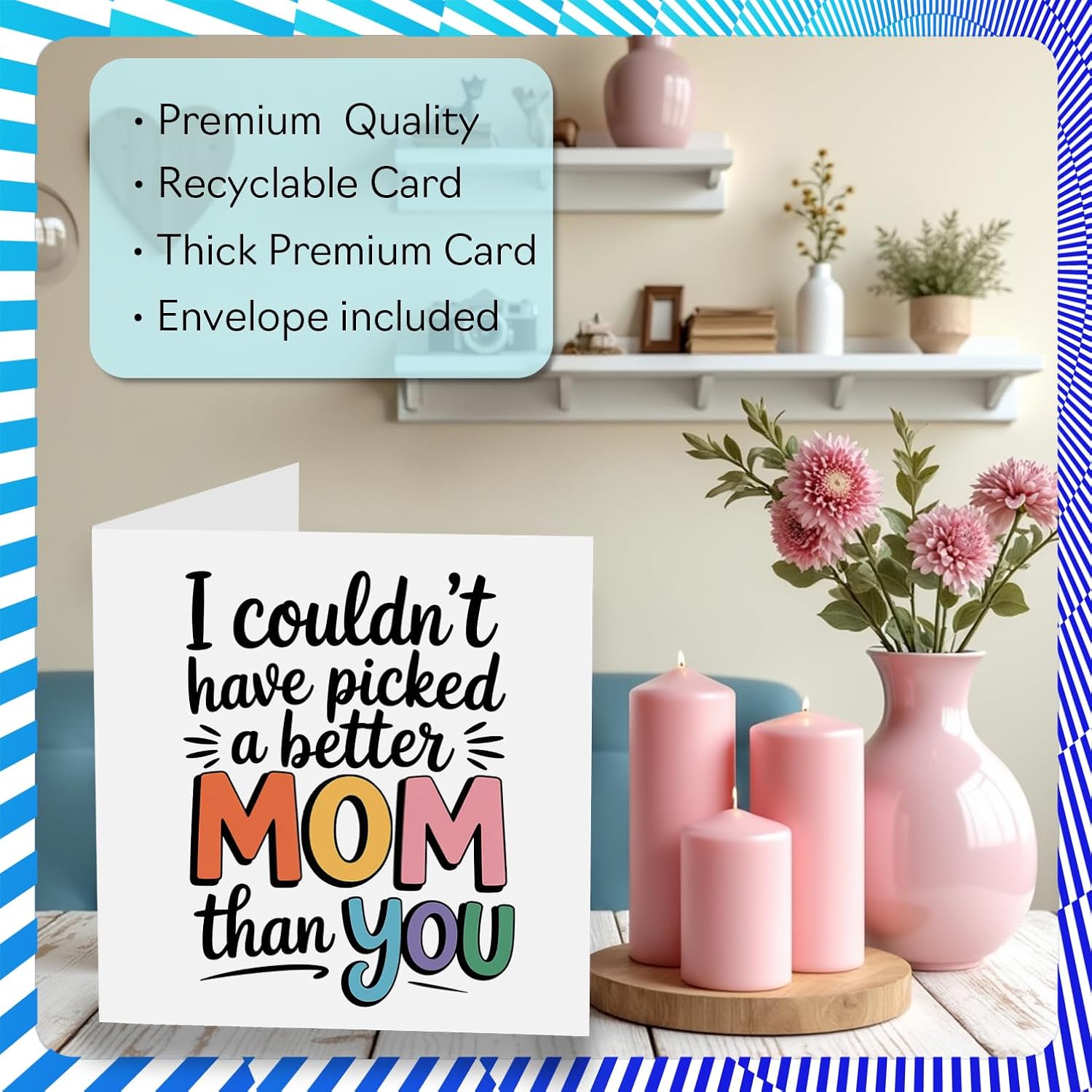 Mom Birthday Card - No Better - Happy Birthday Card For Mom From Son Daughter, 5.7 Inch No Better Bday Greeting Cards