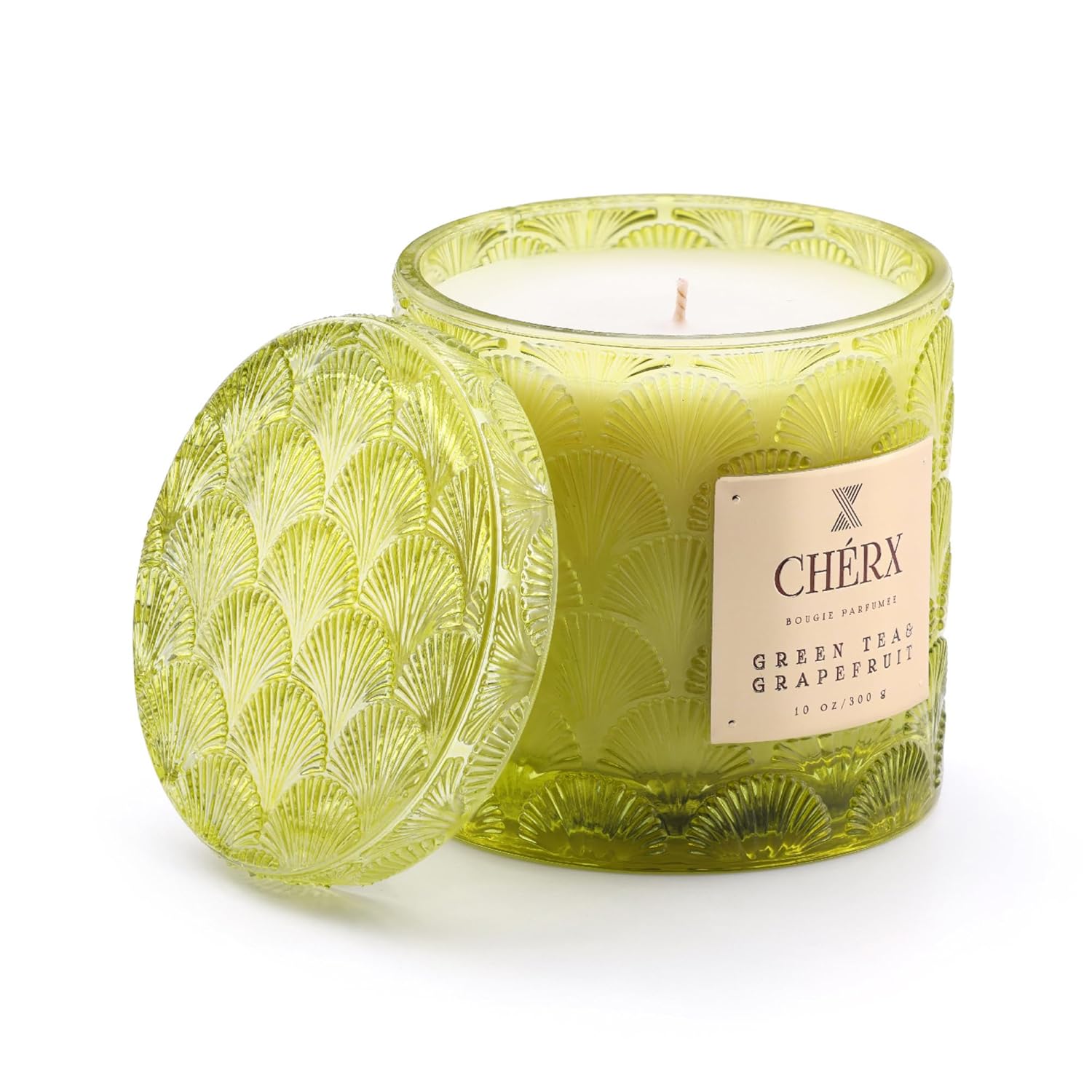 %100 Soy Wax Candles, 50 Hours Burn Time, Natural Essential Oils, Decorative Wedding Candles (Jar, Green Tea & Grapefruit)