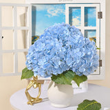 3Pcs 21In Hydrangea Artificial Flowers, Latex Real Touch Hydrangeas Lifelike Large Hydrangea Flowers For Home Decor Party Arrangements Wedding Bouquets Centerpieces (Blue)