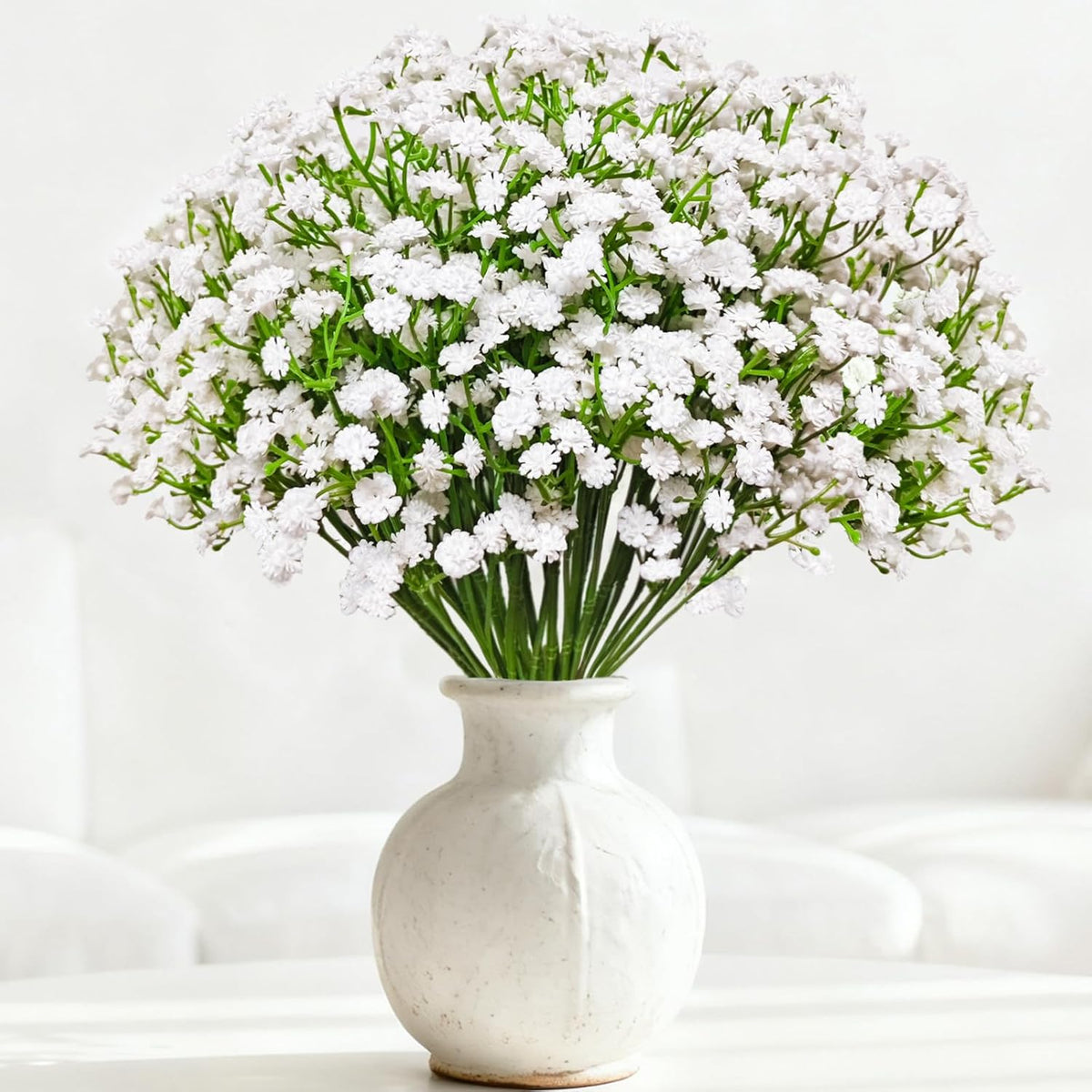 20 Pcs Real Touch Babys Breath Artificial Flowers, White Fake Flowers Baby Breath Flowers Artificial Bulk With Stems Decorations For Vase Wedding Party Garden Home Decor Centerpiece Arrangements