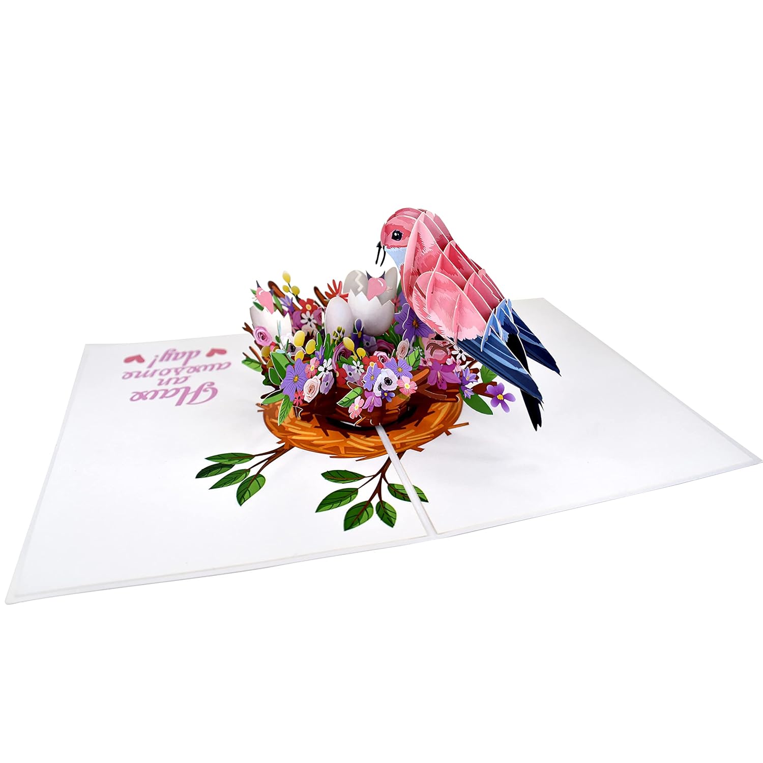 Mommy Bird Feeding Babies Pop Up Card For Mother'S Day, Birthday