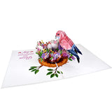 Mommy Bird Feeding Babies Pop Up Card For Mother'S Day, Birthday
