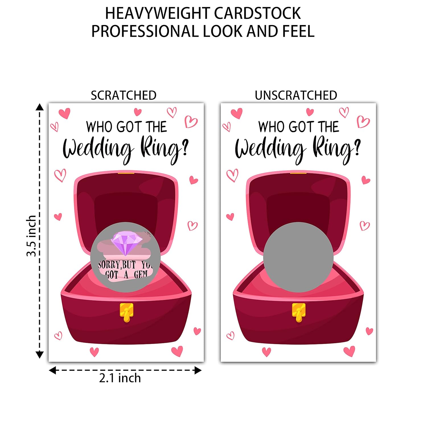 Who Got The Wedding Ring Scratch Off Game Cards, Bridal Shower Scratch Cards, Wedding Shower Games Ideas, Bachelorette Party, Engagement Party Activities & Decorations (22 Pack)-01