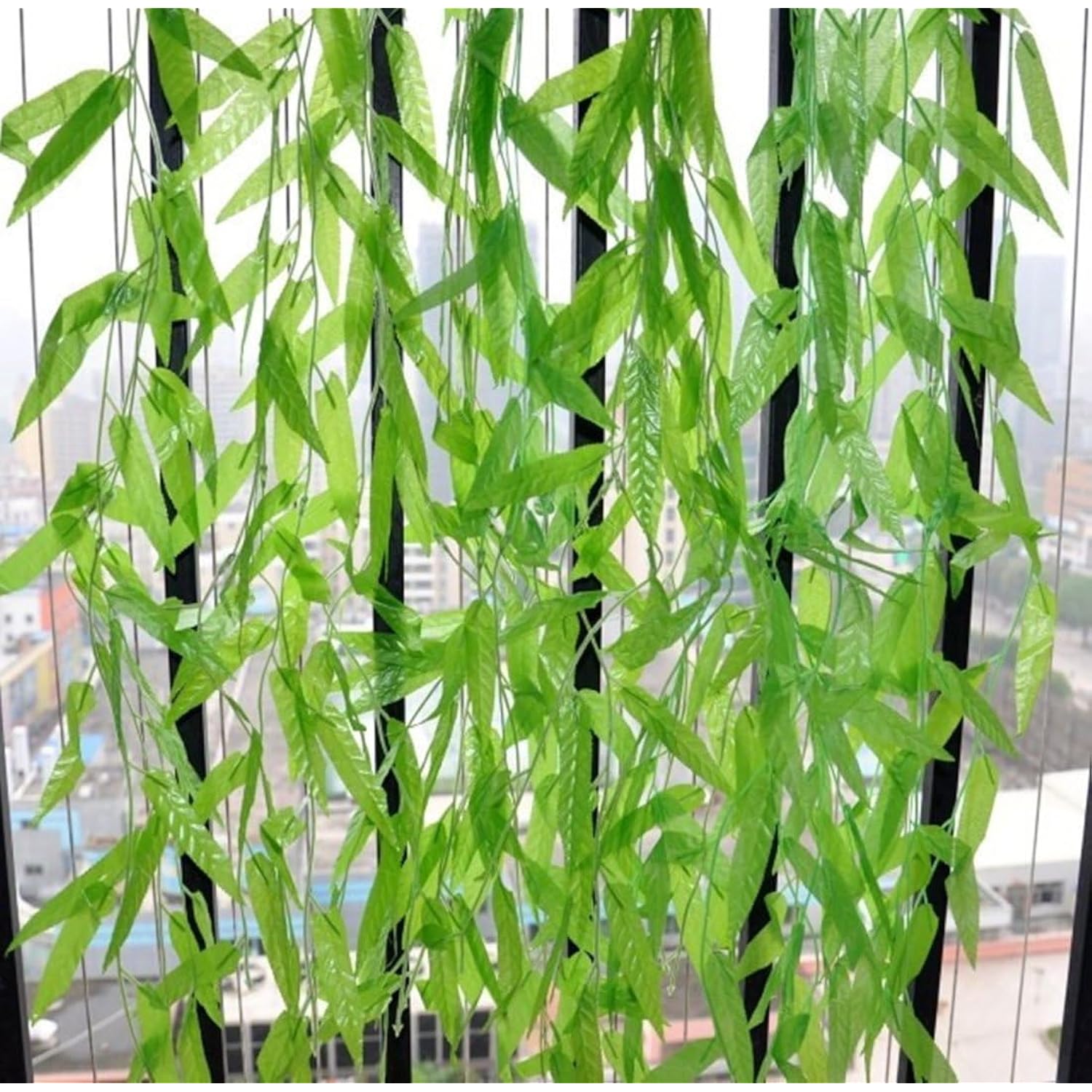 Fake Green Willow Rattan 71 Inch 10 Pcs Artificial Green Bamboo Leaves Artificial Greenery Lvy Vine Leaves Artificial Flower Garland For Home Hotel Office Wedding Party Garden Decor