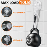Suction Cup Hooks For Shower-Max Load 10 Lb, No Trace, Reusable & Removable, Small Clear Suction Hooks, For Tile, Glass, Window, Kitchen, Bathroom, Christmas Decor, Wreath, Lights, 2 Pack